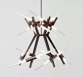 Contemporary chandelier light agnessa glass  by lux milanoo