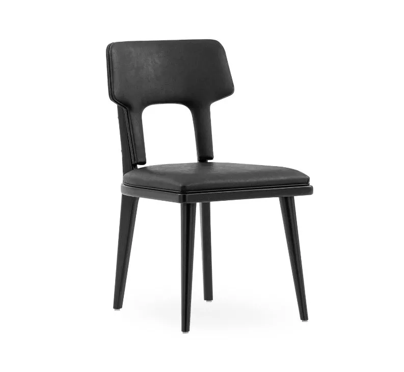 FORK Dining Chair in Black and Black fabric