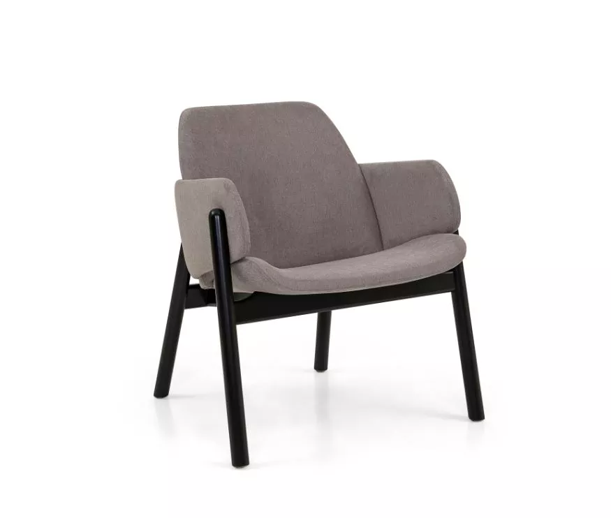 ABOVE Armchair in Black finish and Gray fabric